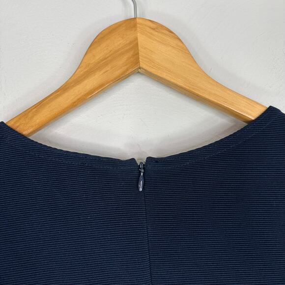 Joseph Ribkoff Navy & Orange Sheath Cap Sleeve Dress - Picture 8 of 8